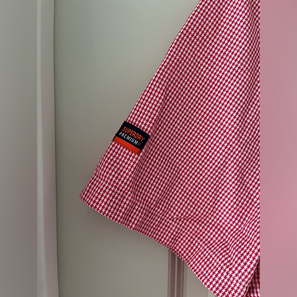 New Superdry Mens Red Check London Button Down Short Sleeve Casual Shirt L - Picture 6 of 6